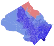 A map of the 2022 Montgomery county executive election showing how candidates did in each precinct.