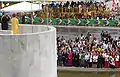 President Lula da Silva delivers a public address at the Parlatorium of the Planalto Palace