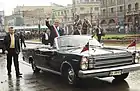 Sebastián Piñera in the Ford Galaxie on Navy Day 2011