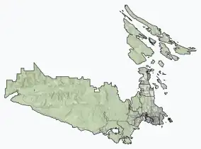 Map showing the location of Mount Maxwell Provincial Park