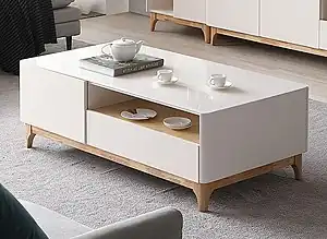 A coffee table with storage