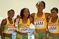 2009 World 4 × 400 m relay team with "JAM" for the Jamaican team