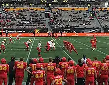 The Laval Rouge et Or vs. the Calgary Dinos in the 52nd Vanier Cup.