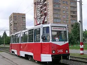 71-605 (KTM-5) tram in Nizhny Novgorod, Russia