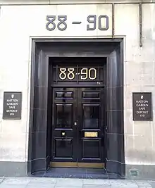 Double doors with 88–90 above them