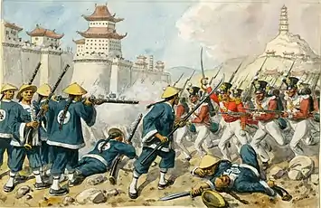 Image 23British troops taking Zhenjiang from Qing troops (from History of Asia)