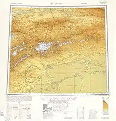 Map of Aksu (labeled as A-K'O-SU (AK SU YANGI SHAHR)) and surrounding region from the International Map of the World (AMS, 1950)