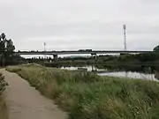 Tees Viaduct from the north bank looking downriver