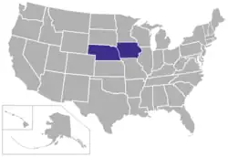 Location of teams in American Rivers Conference