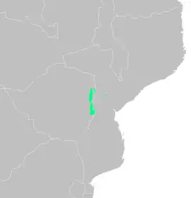 General range of stripe-cheeked greenbul