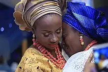 Yoruba Women in Gele, a traditional headscarf (Iborun) of Yoruba ladies