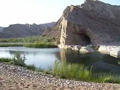 A cave near water spring in Kirthar Mountain