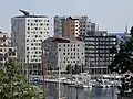 Four youth accommodation blocks in a building cluster.