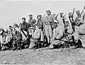 Abdul Qader al-Husseini with his troops prior to the January 1948 attack on Kfar Etzion. Photograph taken by a Palmach spy