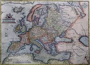 Abraham Ortelius' map of Europe from 1595