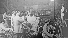 Academie Colarossi life drawing class, 1908