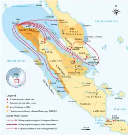 Map of the Aceh Sultanate in 1629