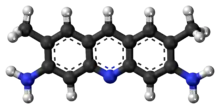 Ball-and-stick model of the acridine yellow molecule