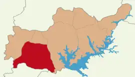 Map showing Besni District in Adıyaman Province