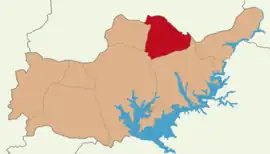 Map showing Sincik District in Adıyaman Province