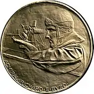 Bronze plaque of Antarctic explorer Rear Admiral Richard E. Byrd, presented to the American Geographical Society, 1929.