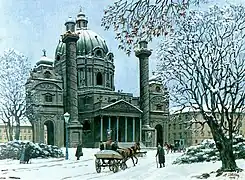 Die Karlskirche im Winter, 1912