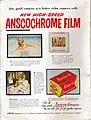 Advertisement for new higher speed Anscochrome film 1955.