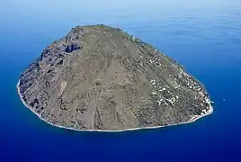 Aerial view of Alicudi from the south