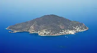 Aerial view of Panarea from the southeast