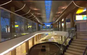 The interior of terminal at night