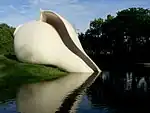 Enormous seashell sculpture at Akkulam, Thiruvananthapuram, India