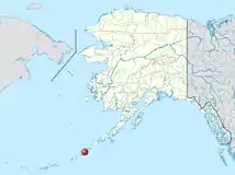 Location of Akutan in Alaska