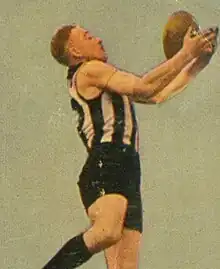 Alan Ryan, Collingwood player marking a football