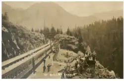 Viewing platform, the gorge, Albert Canyon, c.1919