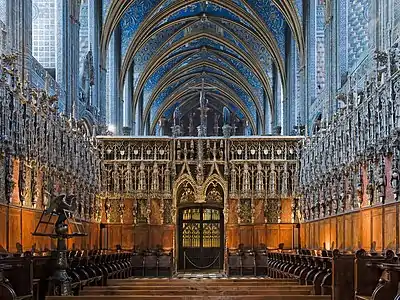 Interior of the choir enclosure and rood screen