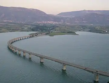 The bridge of Polyphytos lake.