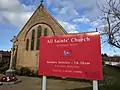 Church sign of All Saints' Church, Fackley Road, Stanton Hill