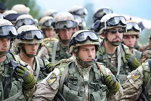 Soldiers of the Alpini Battalion "Feltre", 7th Alpini Regiment of the Italian Army.