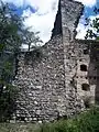 Castle wall with the opus spicatum or herringbone pattern visible