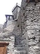 Altit fort structure made with stones and wood