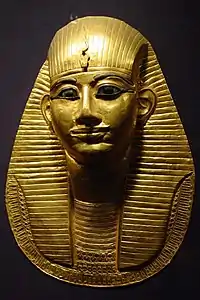 Grave mask of pharaoh Amenemope in the Cairo Museum