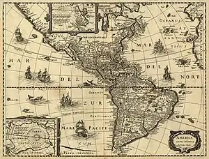 Image 16A 17th-century map of the Americas (from History of Latin America)