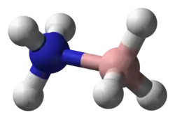 Ball and stick model of ammonia borane