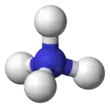 Ball-and-stick model of the ammonium cation