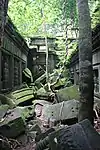 Collapse stone inside the temple complex.