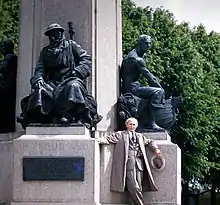 John Angel at his memorial in the 1950s