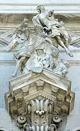 Angels by Giuseppe Torretti on the facade of San Stae church in Venice