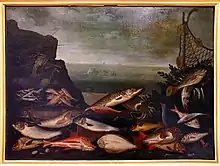 Italian Renaissance: Fish, Antonio Tanari, c. 1610–1630, in the Medici Villa, Poggio a Caiano