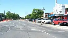 Anzac Highway, looking north-east towards the Adelaide central business district, with Ashford on the left and Everard Park on the right