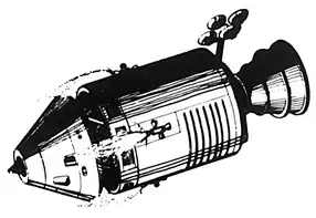 The SM is jettisoned just before reentry, and the CM turns 180° to face its blunt end forward for reentry.